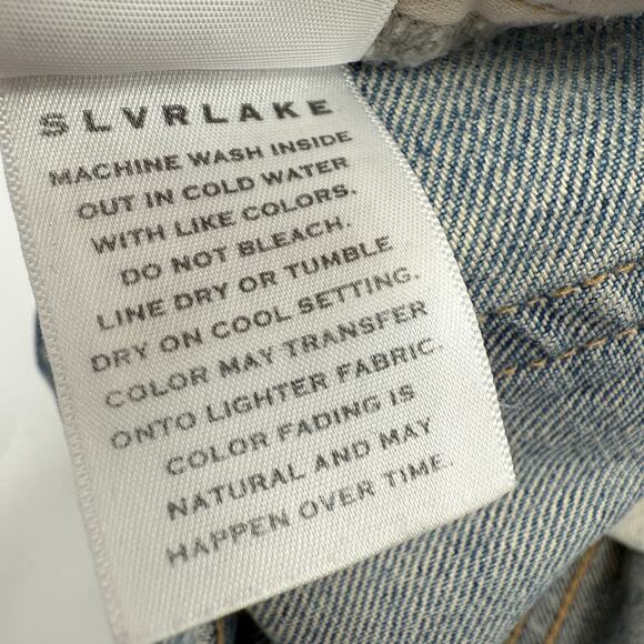 SLVRLAKE London Jeans Size 25 Salt Flats 100% Cotton High Rise Denim Straight - Picture 15 of 16